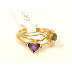 AAA  Amethyst Ring & London Blue Topaz Ring