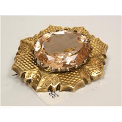 Antique Edwardian 12kt Gold Florentine Brooch