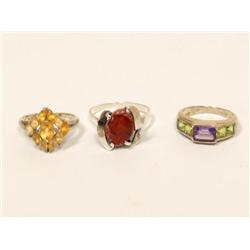 AAA Amethyst, Peridot, Fire Opal & Yellow Citrine
