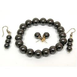 Hematite Hand Made Bracelet & Earrings