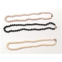White, Pink & Black Pearl Ladies Necklace