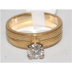 18K Gold Wedding & Engagement Set .85ctw Diamond