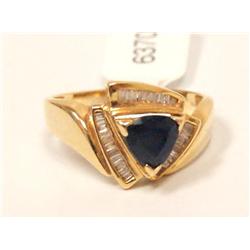 AAA Cashmere Sapphire & Diamonds Trillion Cut Ladi