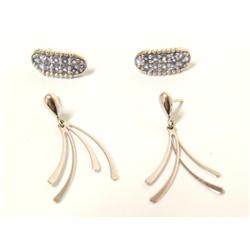 AAA Tanzanite Studs Earrings & Freeform Design Ear
