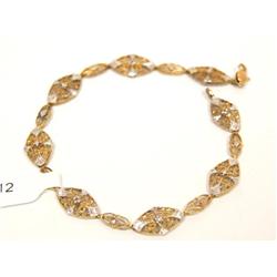 Two Tone Hand carved Filigree Ladies Bracelet