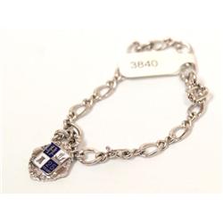 Sterling Bracelet W/10k Gold Charm