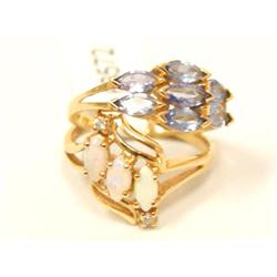 AAA Tanzanite Ring & Australian Opal Ring