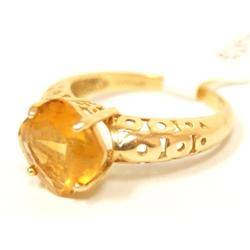 AAA Deep Yellow Citrine Hand Carved Ladies Ring