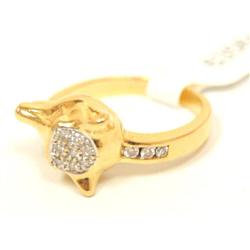 18Kt Diamonds Fox Design Hand Made Ladies Ring