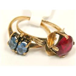AAA London Blue Topaz Ring & Chatham Ruby Ring