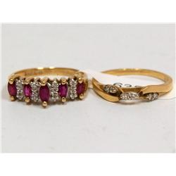 Diamonds Wedding Ring & Burmese Ruby Ring