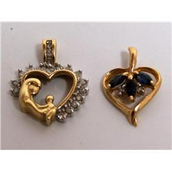 Diamonds Mother Child Pendant & Sapphire Pendant