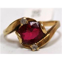 AAA Chatham Ruby & Whites Stones Ladies Ring
