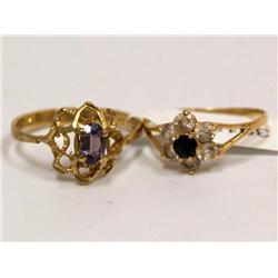 AAA Amethyst, Sapphire Whites Ladies Ring