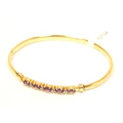 AAA Amethyst & Diamonds Bangle Bracelet