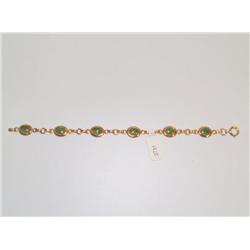 Vintage 12K Gold Filled Bracelet W/Emeralds