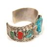 Image 2 : HANDMADE Navajo Indian Turquoise Hand Engrave Hand