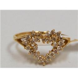 Diamonds Heart Design Ladies Ring