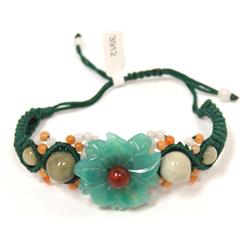 AAA Multicolor jade Hand made Flowers Bracelet