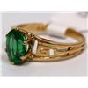 Image 2 : 18K Gold Ring With Emerald