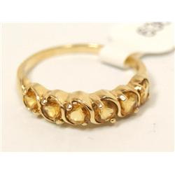 AAA Yellow Citrine SSS Design Ladies Ring