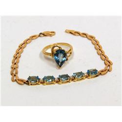 AAA London Blue Topaz Ring & Bracelet