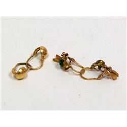 AAA Chatham Emerald, Gold Earrings