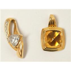 AAA Blue Topaz Pendant & Yellow Citrine Pendant