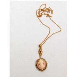 Italian Cameo & Pearl Vintage Necklace