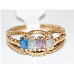 14K Gold Multi-Gemstone Ring 3.7gr