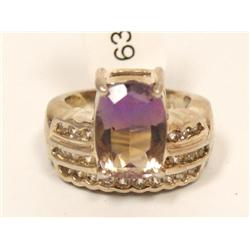 Rare AAA  Ametrine Hand Made Design Ladies Ring