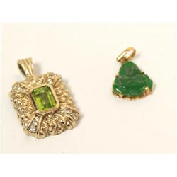 AAA Peridot Pendant & jade Buddha Pendant