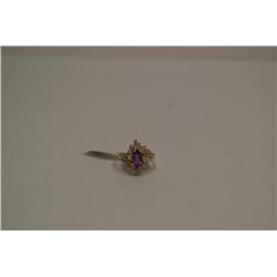 AAA Amethyst & Diamonds Cluster Ladies Ring