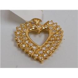 1.00Ctw Diamonds Heart Shape Ladies Pendant