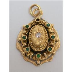 AAA Colombian Emerald & Diamond Hand Made Pendant