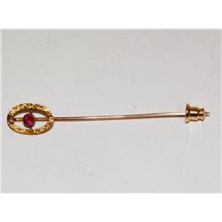 Vintage 14k Gold Hat Pin W/Ruby