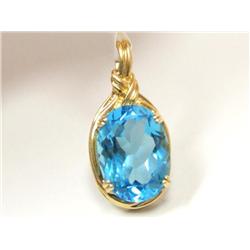 20.00Ctw AAA Blue Topaz Vintage Ladies Pendant