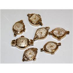 Lot of 7 Vintage Ladies Watches W/No Bands