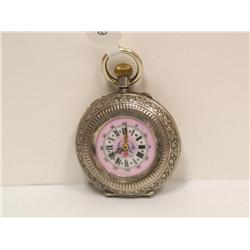 Victorian Womens Pocket Watch 800 Fine Silver
