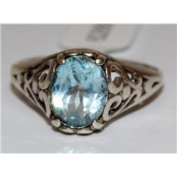 Antique Sterling Silver Ring W/Topaz