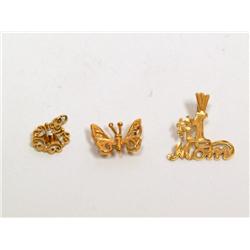 Diamond Pendant, #1Mom Pendant & Butterfly Pendant