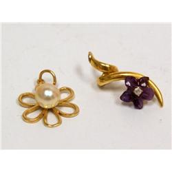 9.00mm Pearl Pendant & Amethyst Pendant