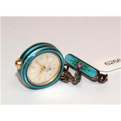 Ladies Vintage Swiss Sterling & Enamel Watch