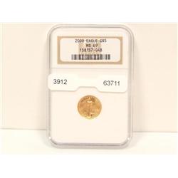 MS69 2000 American Eagle $5 Dollar Gold Coin