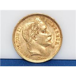 1862 20 Francs Napoleon III France Gold Coin