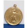 Image 1 : 1908 $20 Gold Coin Set in 14K Bezel