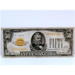 1928 $50 Gold Certificate