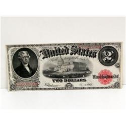 1917 $2 US Jefferson Note Red Seal