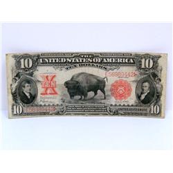 1901 $10 Bison US Note Red Seal W/Large X