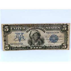 1899 $5 Chief Tatoka-Inyanka Silver Certificate